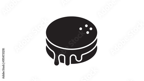 Cookie chocolate chip icon with melting chocolate drips, representing a sweet and decadent treat perfect for bakery and dessert themes.