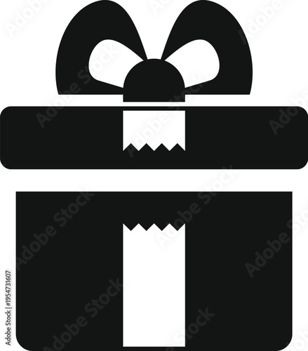 Gift box with a ribbon and bow representing presents, celebration, birthdays, and holidays