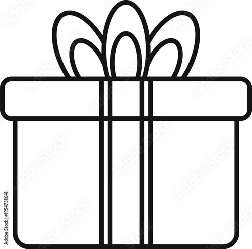 Gift box with a ribbon and bow representing presents and giving