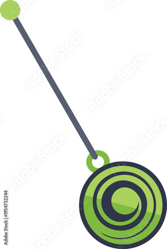 Pendulum with a hypnotic spiral bob swinging, indicating relaxation or trance