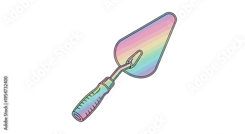 Iridescent Trowel with Rainbow Colors.