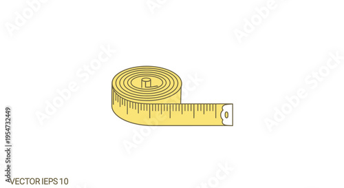 Yellow Tape Measure Tool Instrument.