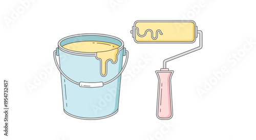 Paint Bucket and Roller Tool.