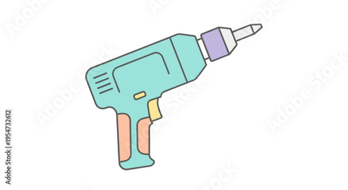 Teal color electric drill tool.