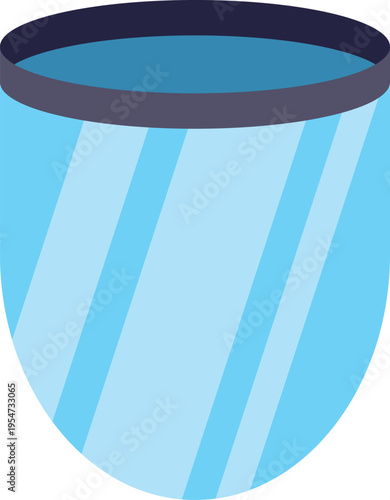 Blue transparent face shield providing personal protection from airborne particles