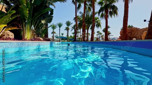 Luxurious resort pool in Sharm El-Sheikh, Egypt Red Sea holiday travel destination
