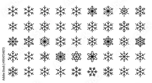 Collection of various snowflake designs.
