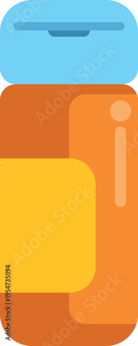 Flat icon depicting a plastic bottle for shampoo, gel or hygiene products