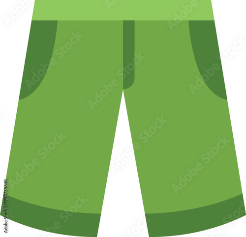 Green shorts representing casual activewear apparel, perfect for summer