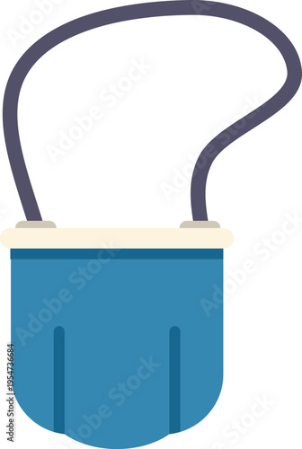 Blue flat shoulder bag with strap for carrying small items