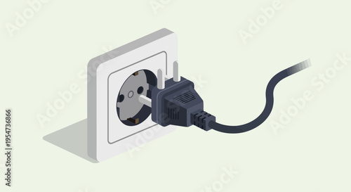 Electric plug inserted into socket.