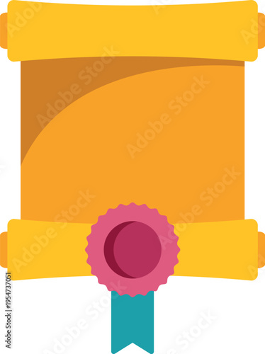 Rolled scroll representing achievement with a decorative seal ribbon