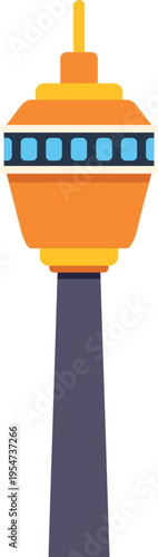 Sydney tower flat vector illustration icon on white background