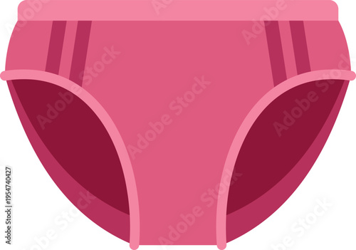 Simple pink womens underwear illustration shown on a clean white background