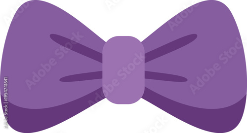 Simple and stylish purple bow tie illustration representing fashion, elegance and charm