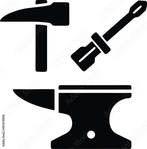 forge with bellows vector illustration on transparent background