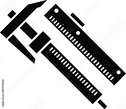 digital calipers vector illustration on transparent background