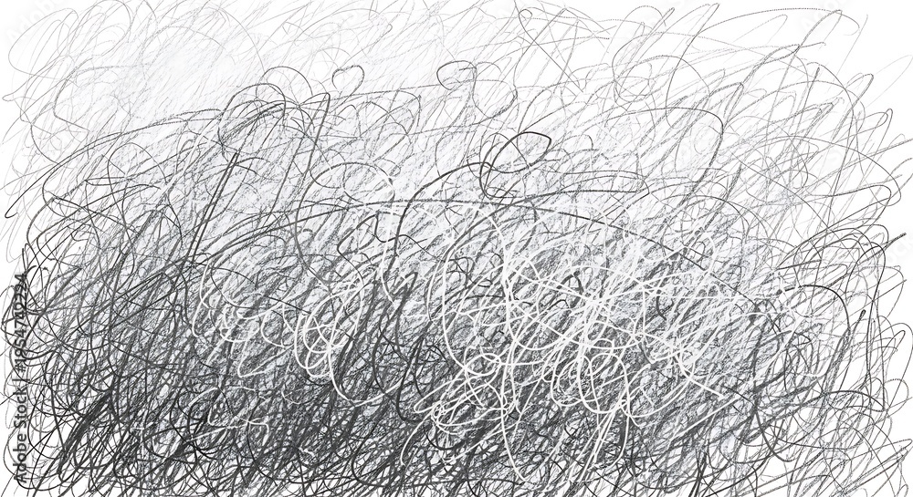 Obraz premium Chaotic Scribble Abstract Texture in Monochrome