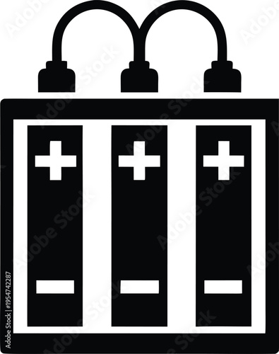 battery pack 4 aa vector illustration on transparent background