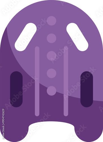Modern flat style purple spaceship icon representing sci fi and technology themes