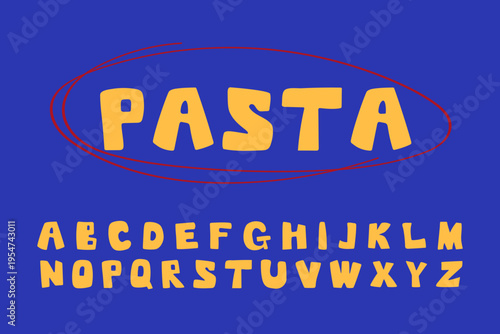 Chunky playful display alphabet inspired by food branding. Bold rounded uppercase lettering set for packaging, labels and poster headlines