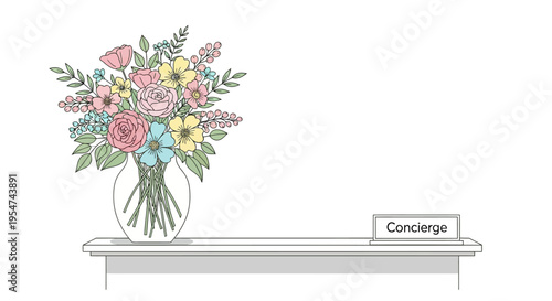 Colorful Flowers in a Vase.