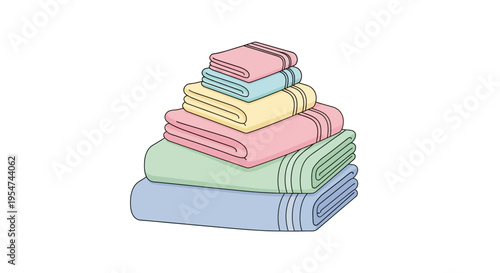 Stack of colorful folded towels.