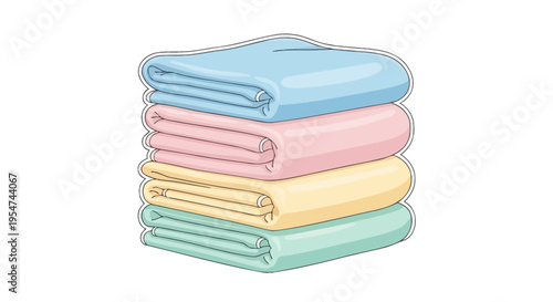 Stack of folded colorful towels.