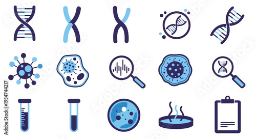 Medical and science icons for biology and health.