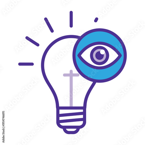 Creative idea with eye on light bulb