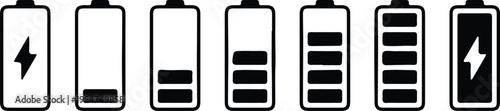 battery charge level power energy icon set vector illustration