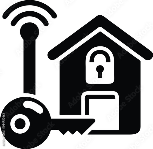 Smart home security key with wireless network connection house