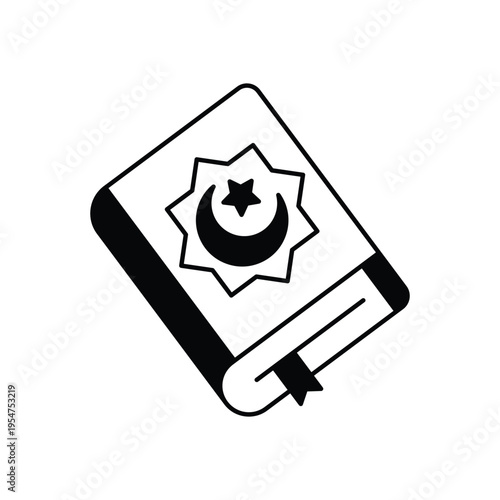 Quran icon clean and modern vector illustration