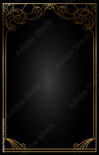 Classic antique gold vintage arch art nouveau vector template