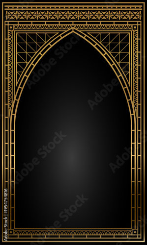 Classic antique gotic gold vintage arch