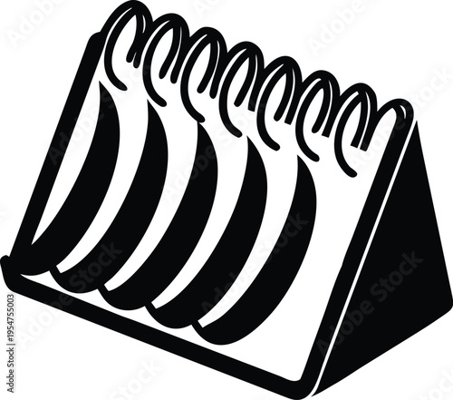 Black and white of a spiral bound calendar