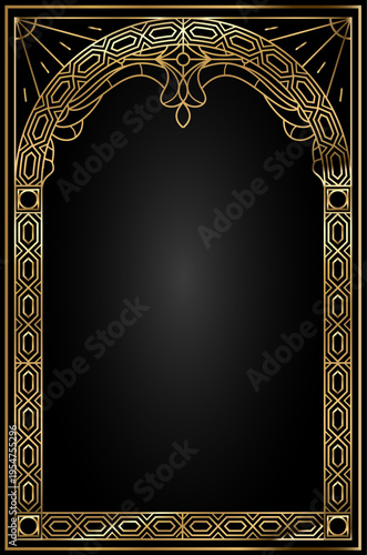 Classic antique gold vintage arch vector template