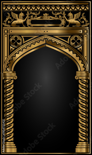 Classic antique gotic gold vintage arch