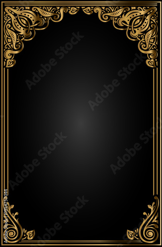 Ornamental golden arch in Indian Arabic style blank vector