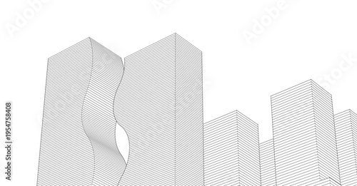 abstract modern city 3d illustration