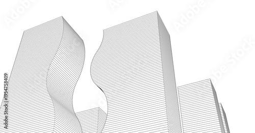 abstract modern city 3d illustration