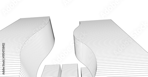 abstract modern city 3d illustration