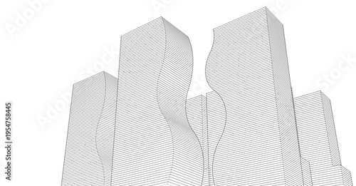 abstract modern city 3d illustration