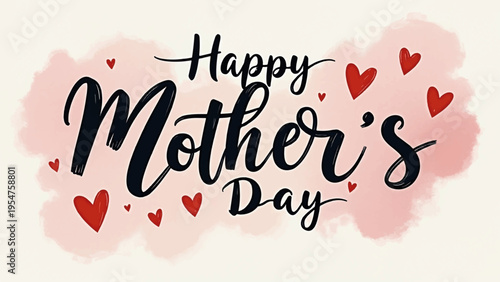 Happy Mother's Day greeting card vector illustration