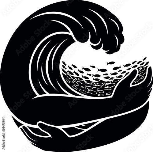 Large Whale Spouting Water With School Of Fish Inside Mouth