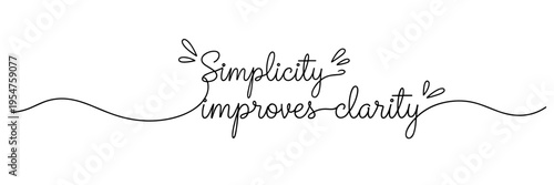 Handlettered simplicity improves clarity script with swirls on white, none editable stroke