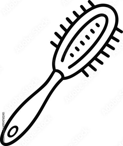 illustration of hairbrush icon.