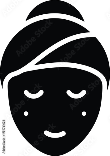 sheet mask on face and a small headband. 