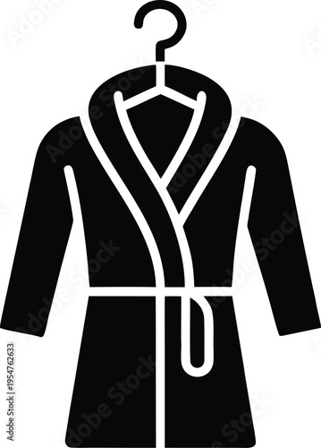 cute fluffy bathrobe on hanger.