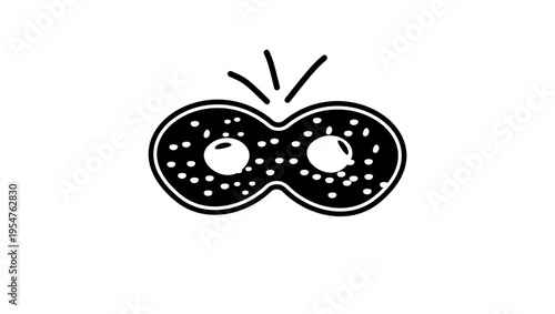  Cellular Division, black isolated silhouette